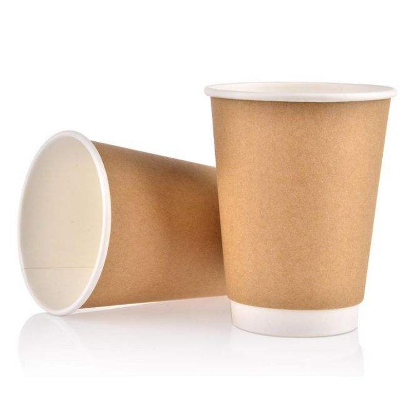 Custom wholesale Food grade quality biodegradable disposable double PE coating cold tea drink coffee takeaway paper cup with logo
