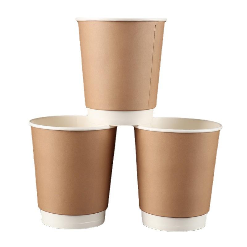 Custom printed all sizes Double wall PE coating hot tea coffee paper cups Disposable Take Away cold drink Kraft Paper Cup with logo