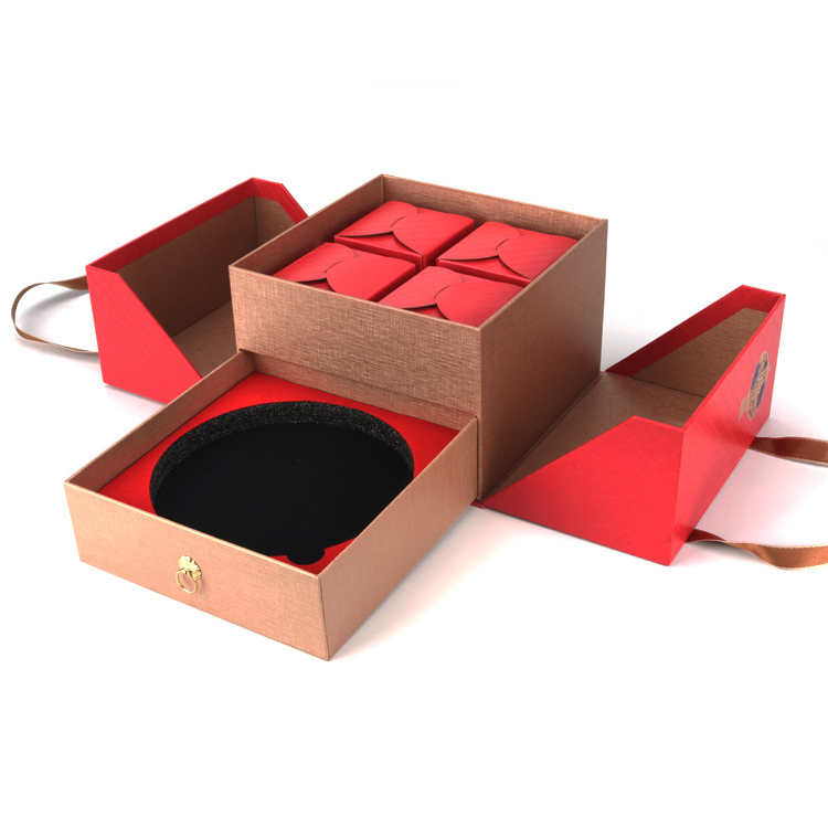 Luxury custom rigid paper Mid-Autumn festival moon cake mooncake gift box  packaging boxes