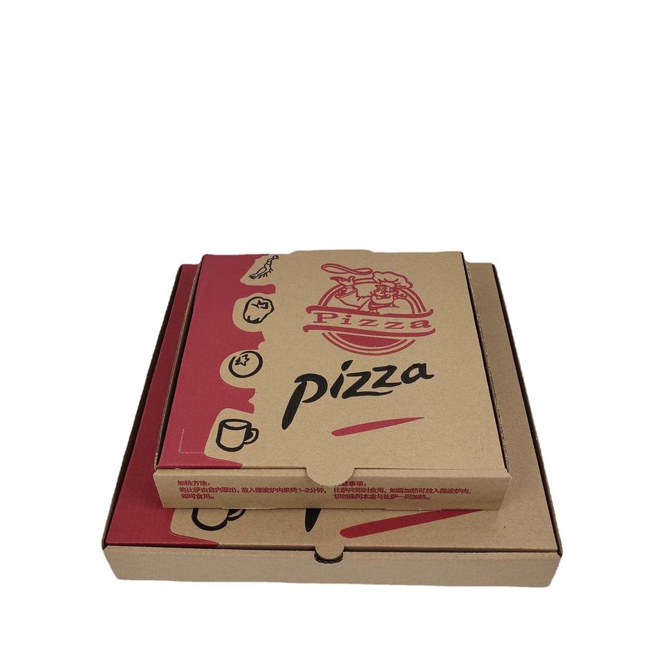 Custom wholesale colorful foldable black brown 8 inch 12 inch corrugated paper packaging takeaway food pizza box with logo print