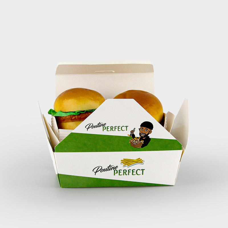 Custom design craft cardboard cartoon white color empty delivery mailing packing macaron candy dessert burger box with logo