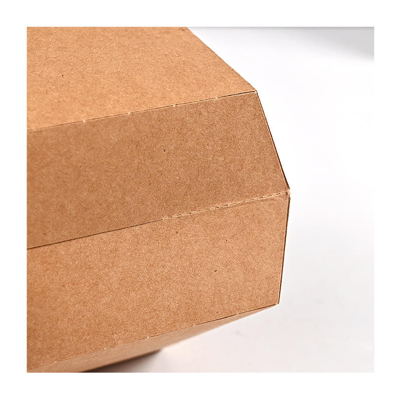 Custom packaging eco friendly square foldable print kraft brown paper cookie snack chicken pizza burger box China manufacturer