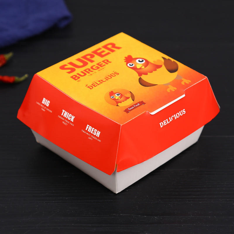 Custom full color printing high quality eco friendly empty paper takeaway food sandwich sushi pastry lunch burger box