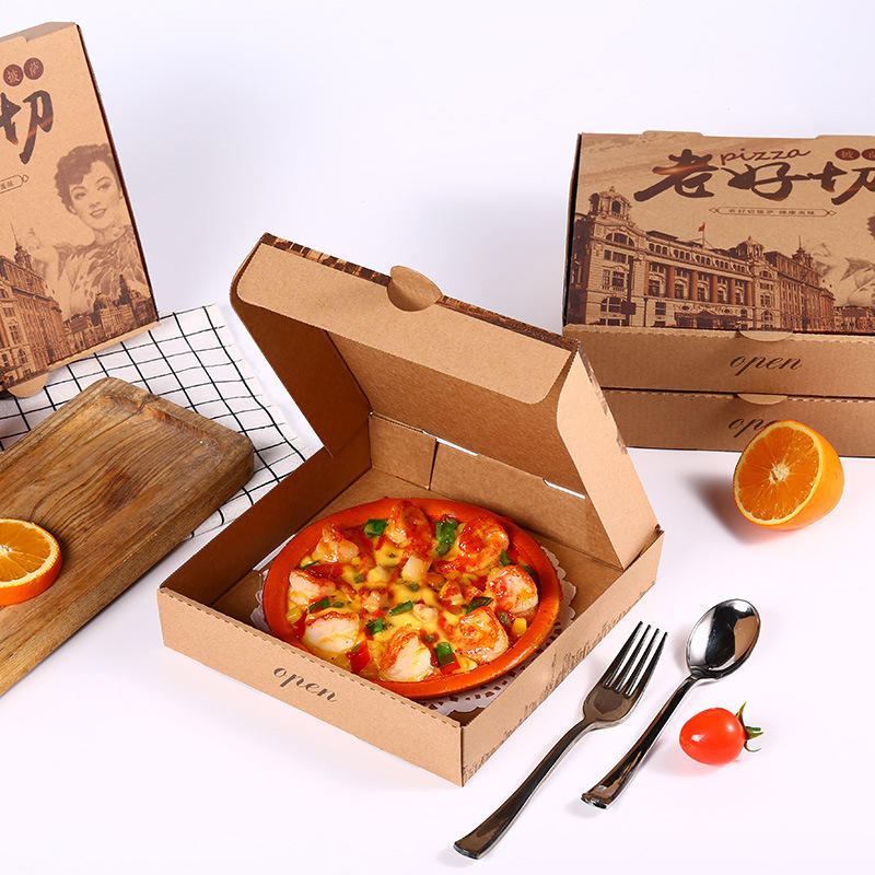 Custom wholesale 7 inch 9 Inch packaging hexagon square triangle carton 14inch 16 inch pizza box for food