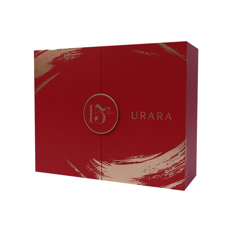 Customized luxury square nail nut wine tea set lash giveaways kit packing cardboard Happy New Year gift box with logo
