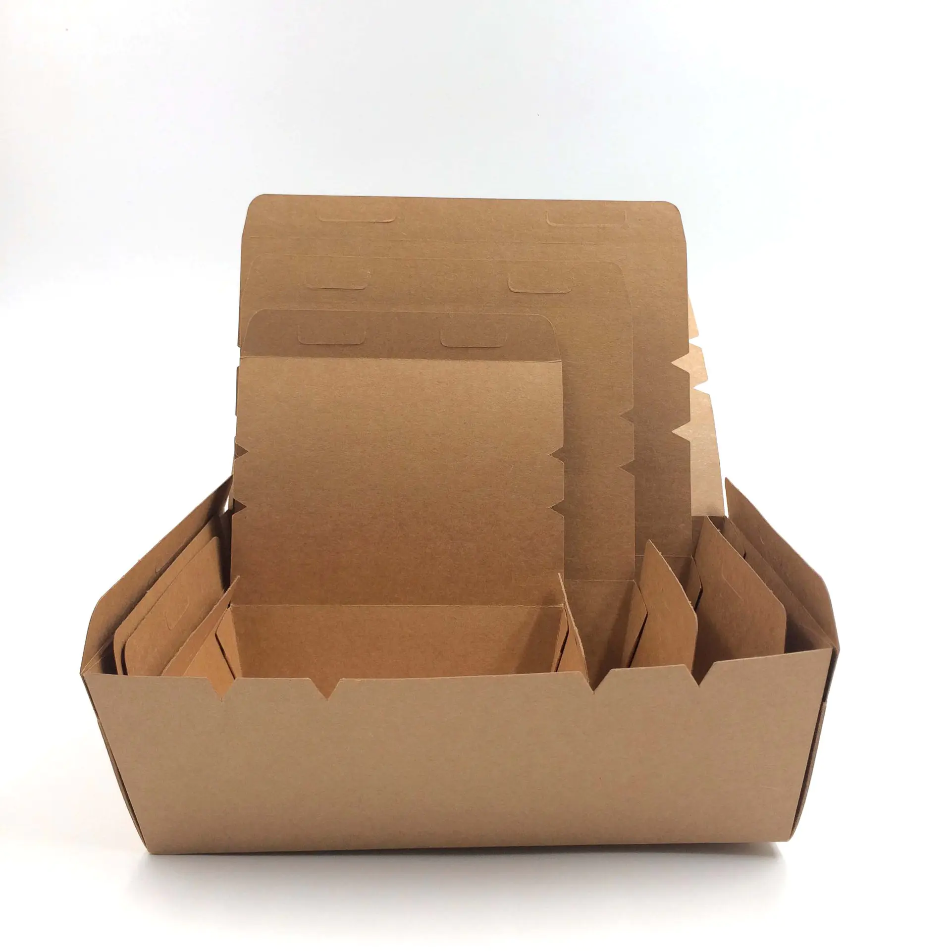 Custom fast food packaging grade hot dog salad sandwich pizza kraft paper packaging burger hamburger takeaway box