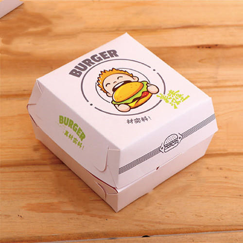Customized Reusable Oil Proof Hamburger Kraft Corrugated Burger Paper Boxes