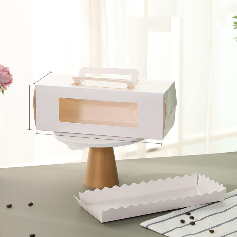 Custom Pastry Cake Dessert Afternoon Tea Takeaway Handle Paper Packaging Box with Logo