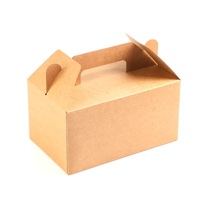 Customized Logo Eco Disposable Brown Lunch Pizza Hamburger Fried Chicken Bread Noodle Box Take Away Food Cardboard Paper Box