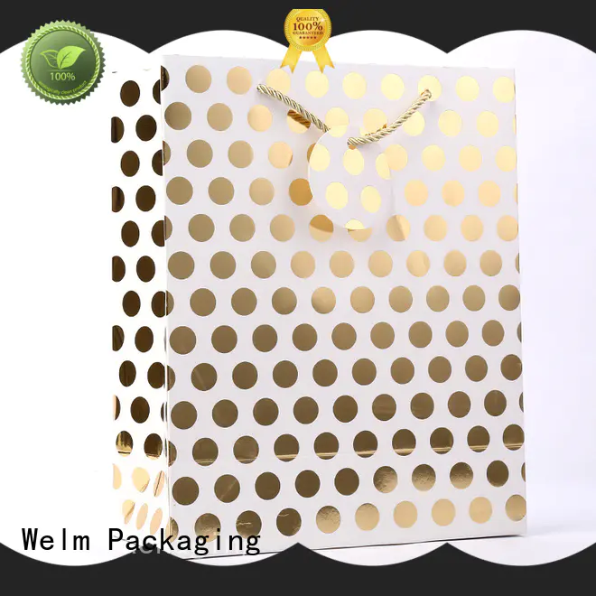 Welm waterproof brown paper gift bags food for shopping