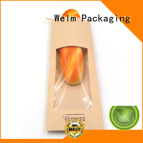 Welm waterproof coloured kraft paper bags logo for shopping