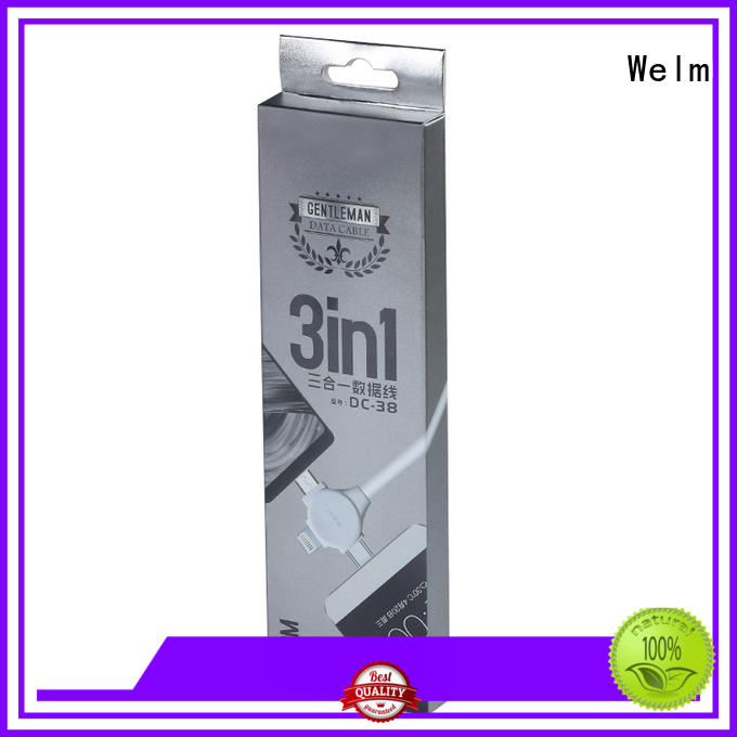 Welm rectangular electronics packaging design with pvc window for men