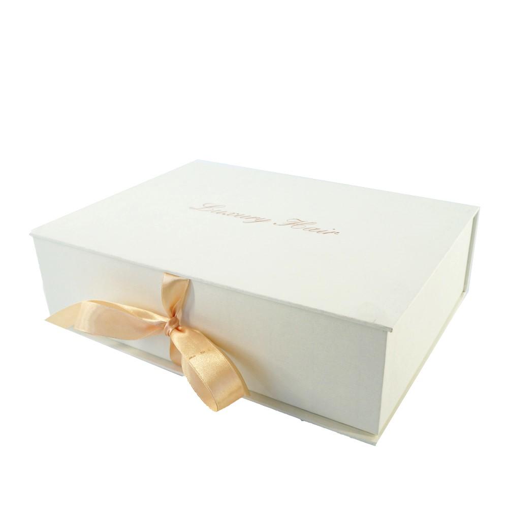 Custom Cardboard Paper Packaging magnetic Gift Box with Ribbon