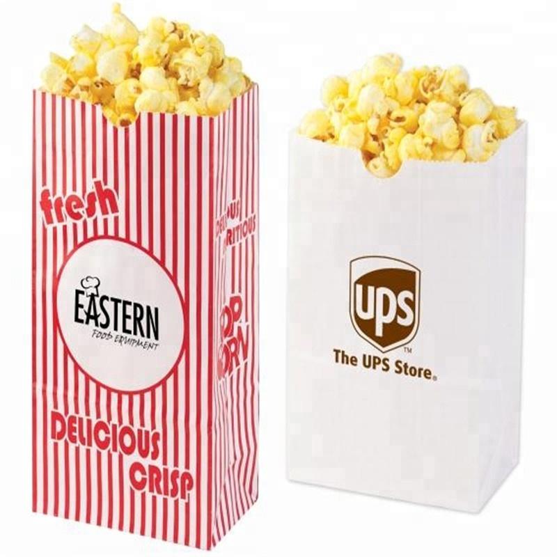 high quality logo printed greaseproof custom popcorn paper bag