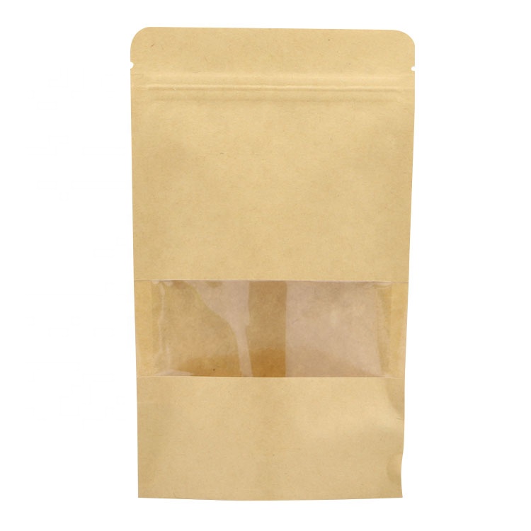 reusable ziplock dried fruit packing kraft paper bag for food-4