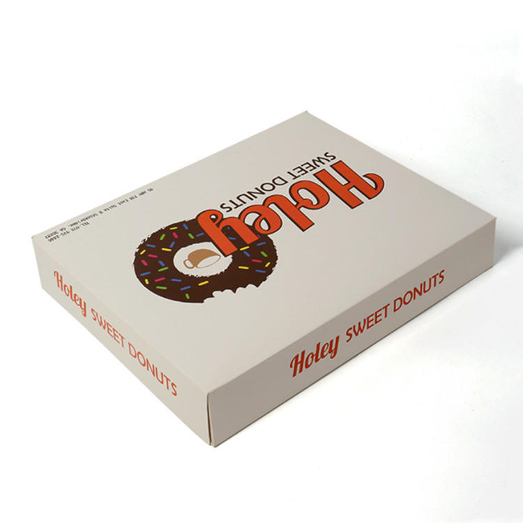 Customized food doughnut packaging box with color-printed food-grade materials