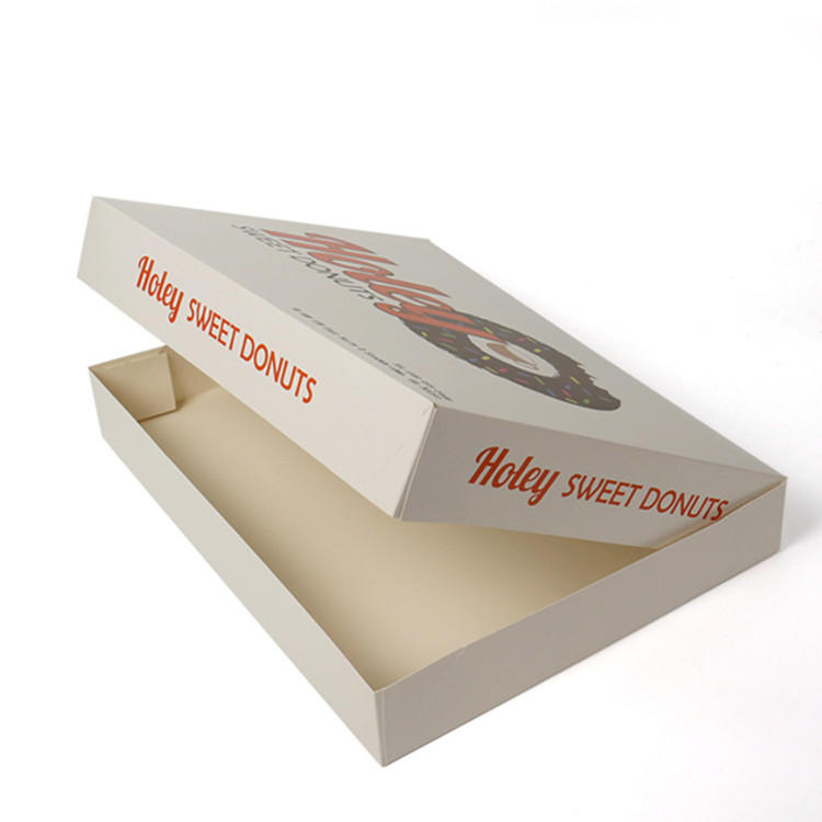 Customized food doughnut packaging box with color-printed food-grade materials