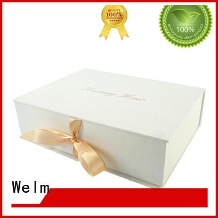 Welm luxury magnetic closure gift box logo for gift