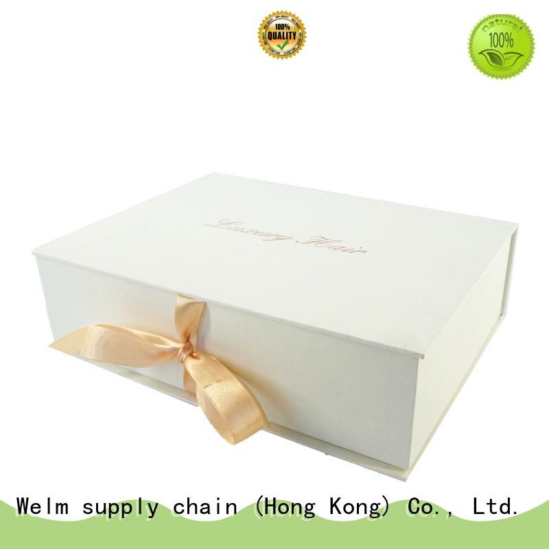 Welm hot stamp logo gift boxes wholesale custom made for sale