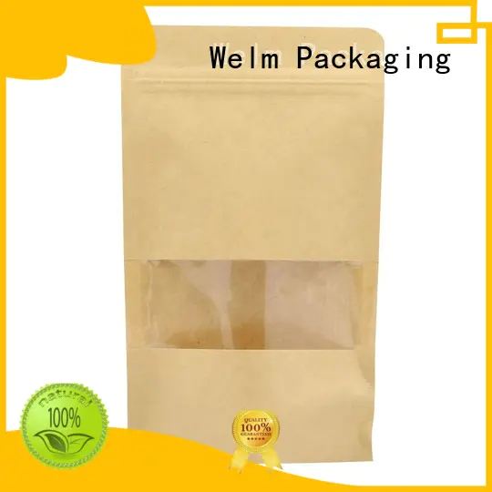 Welm recycle custom packaging with red vinyl sticker for food