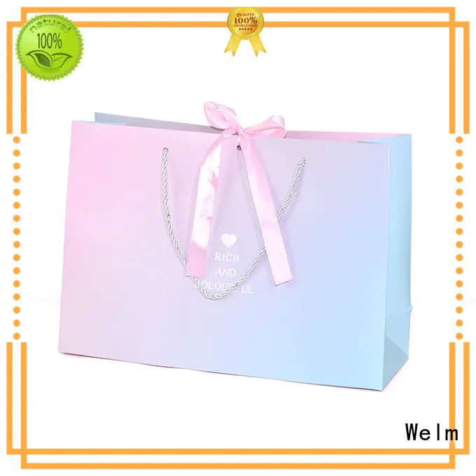 Welm handle kraft paper bags no handles for business for gift shopping