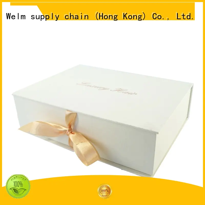 Welm handmade box packaging with ribbon for lip stick