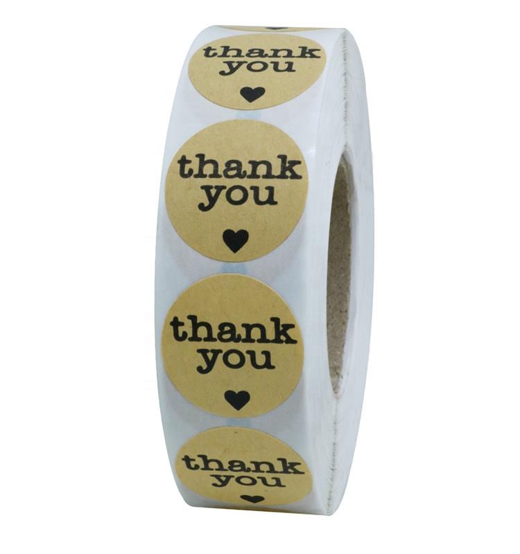 Hybsk Kraft Thank You Stickers with Red-2
